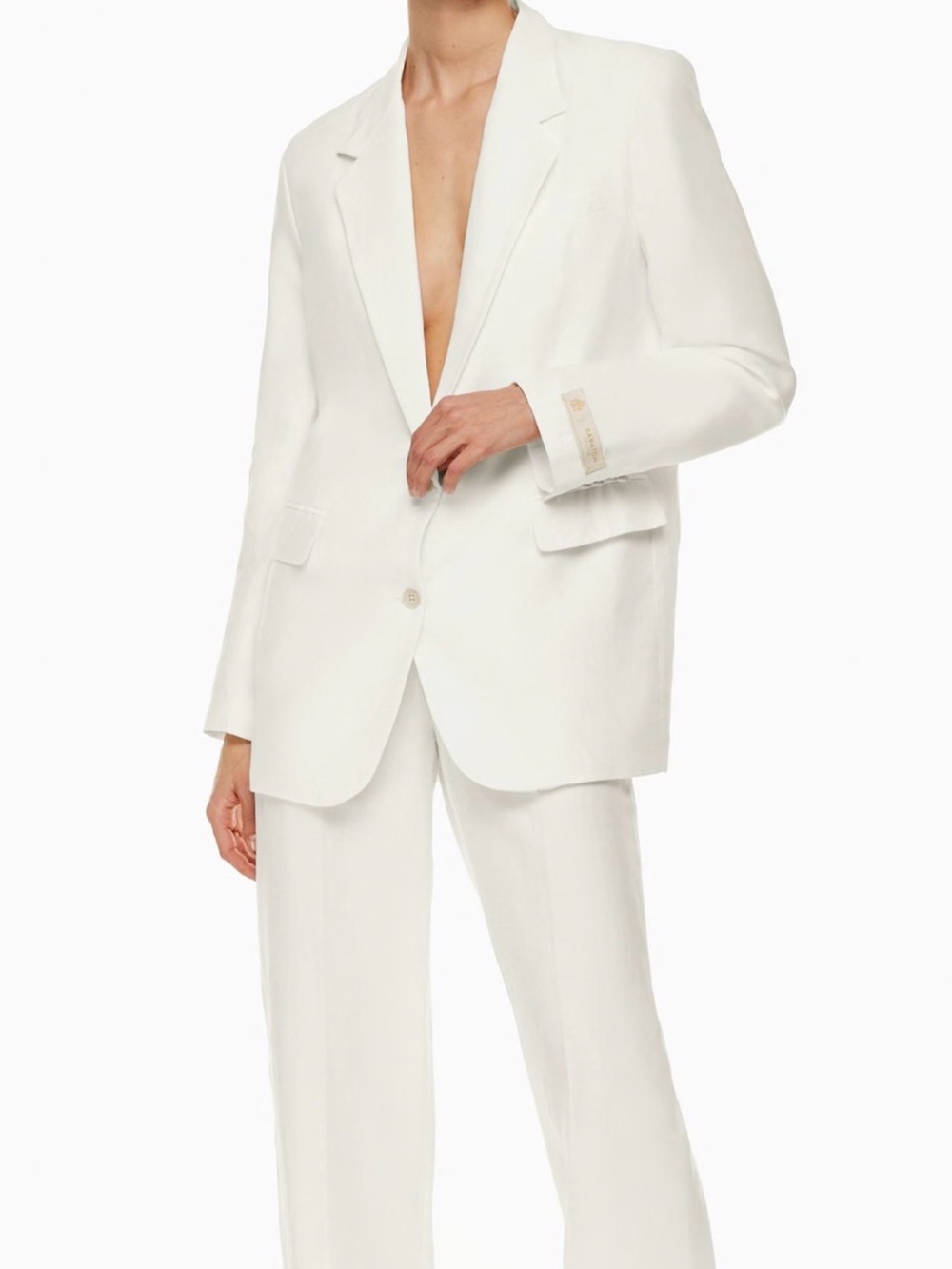 Babaton Off-White Single-Button Blazer